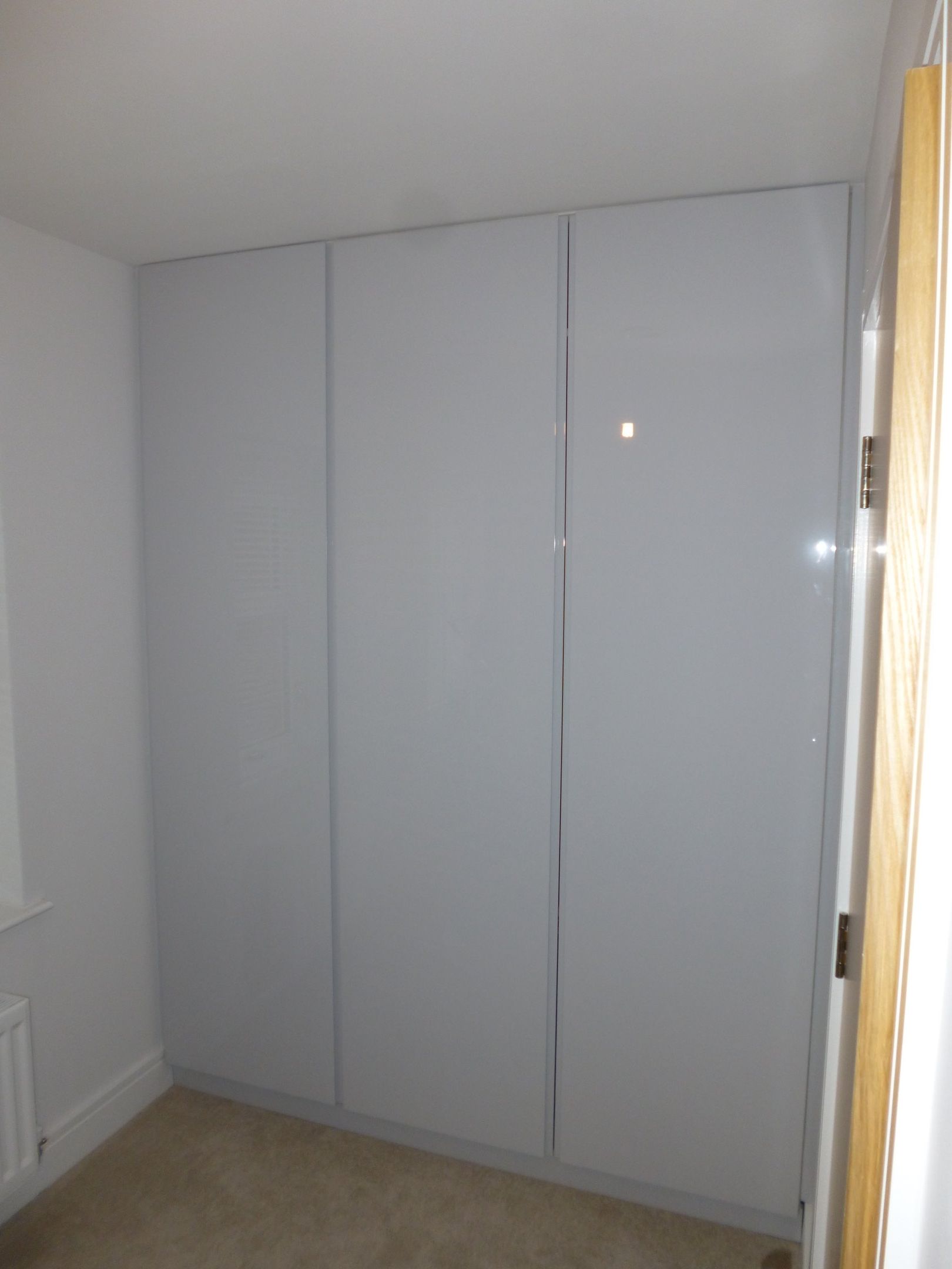 Handle Less Hinged Doors Wardrobe Made From Spray Painted High Inside Well Liked Tall White Gloss Wardrobes (Photo 8 of 15)