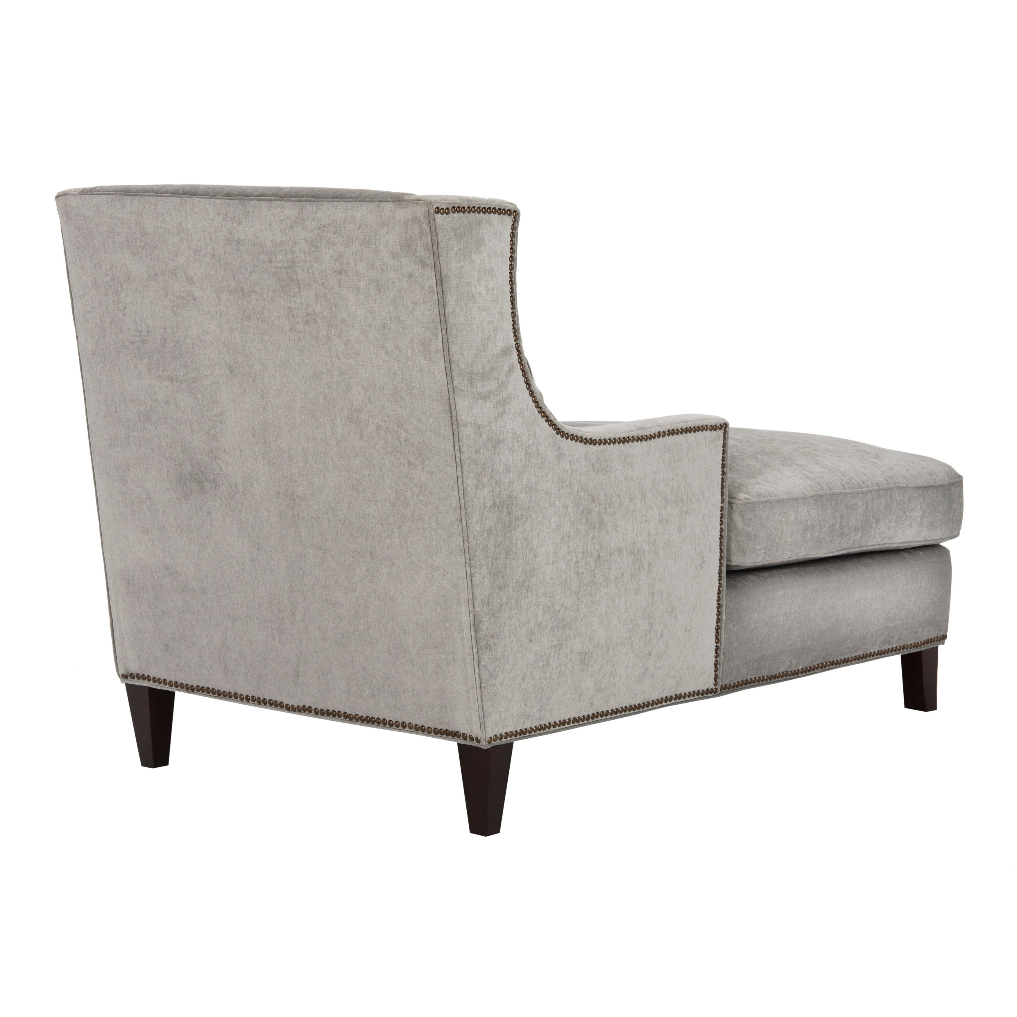 High End Chaise Lounge Chairs In 2018 Safavieh Couture High Line Collection Vitali Grey Velvet Chaise (View 6 of 15)