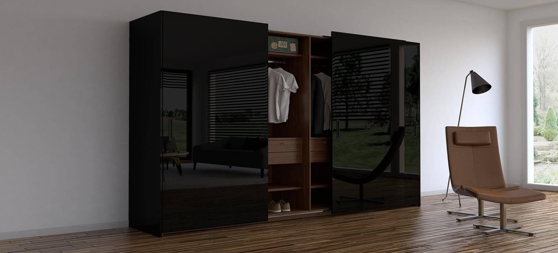 High Gloss Black Wardrobes Intended For Widely Used Elegant Gloss Black Wardrobes – Buildsimplehome (View 3 of 15)