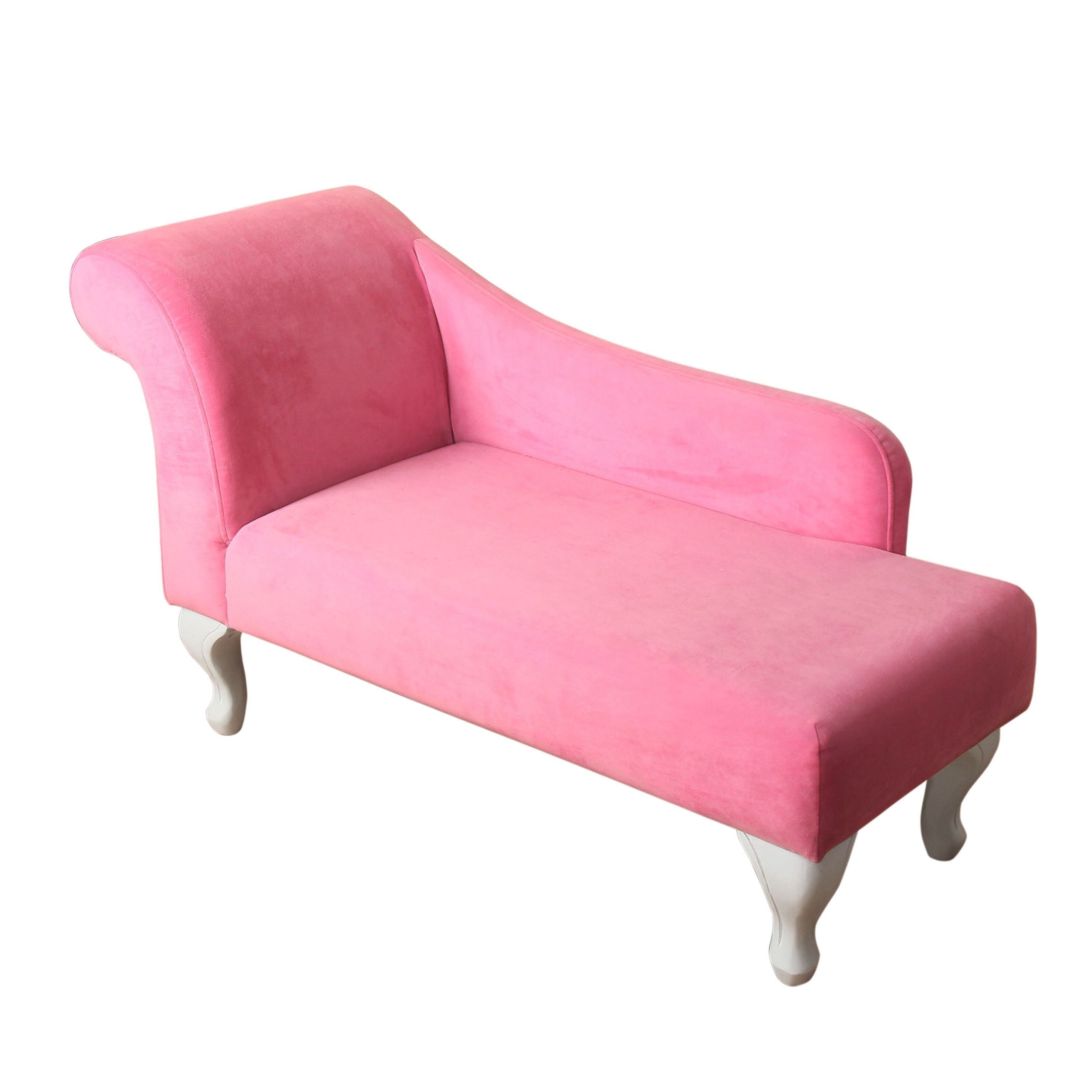 Homepop Juvenile Chaise Lounge In Pink Velvet – Free Shipping For Well Known Pink Chaise Lounges (View 4 of 15)