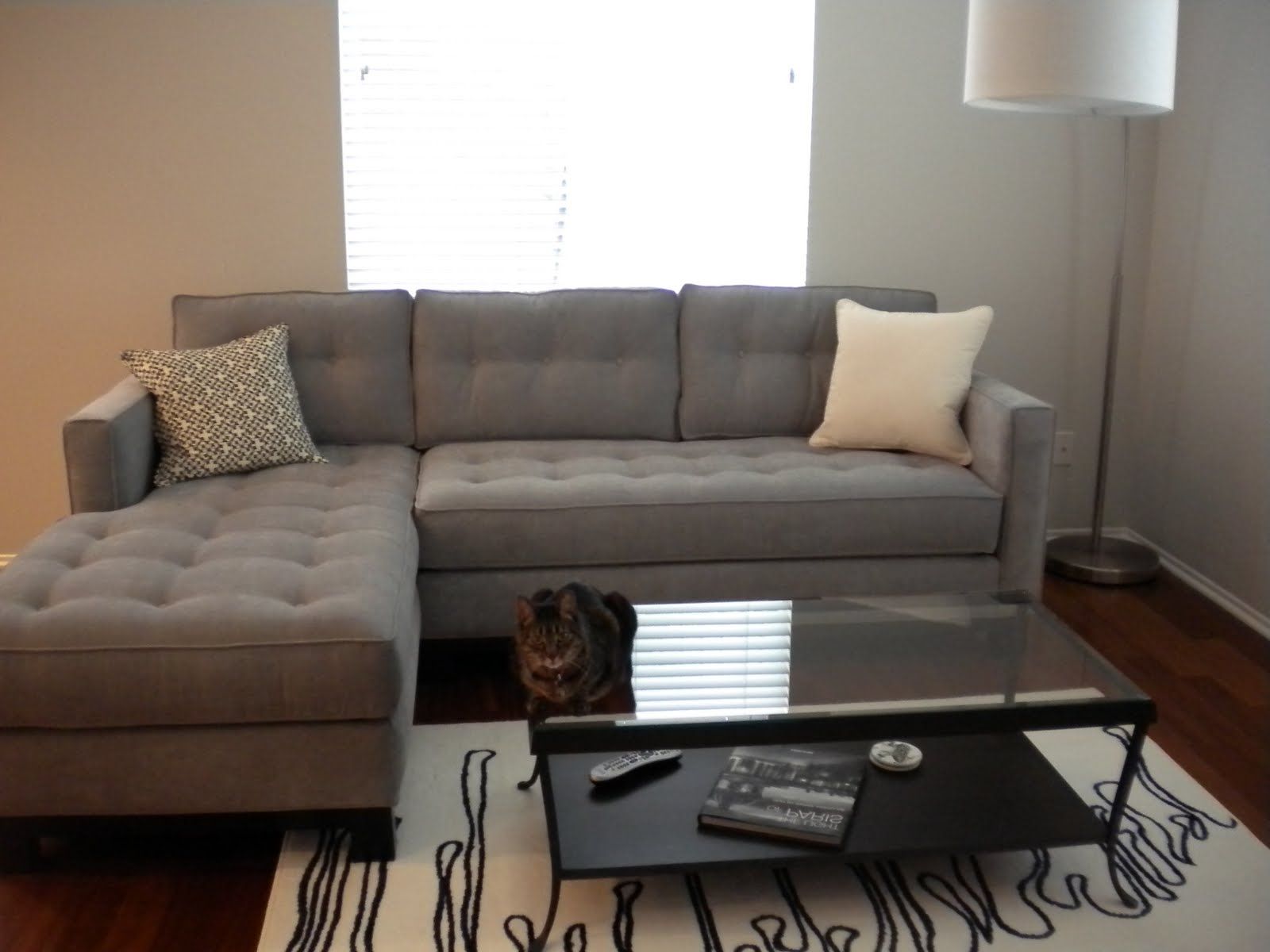 Interior: Gray Couches Living Room Features Light Gray Velvet Inside Popular Tufted Sectionals With Chaise (View 7 of 15)