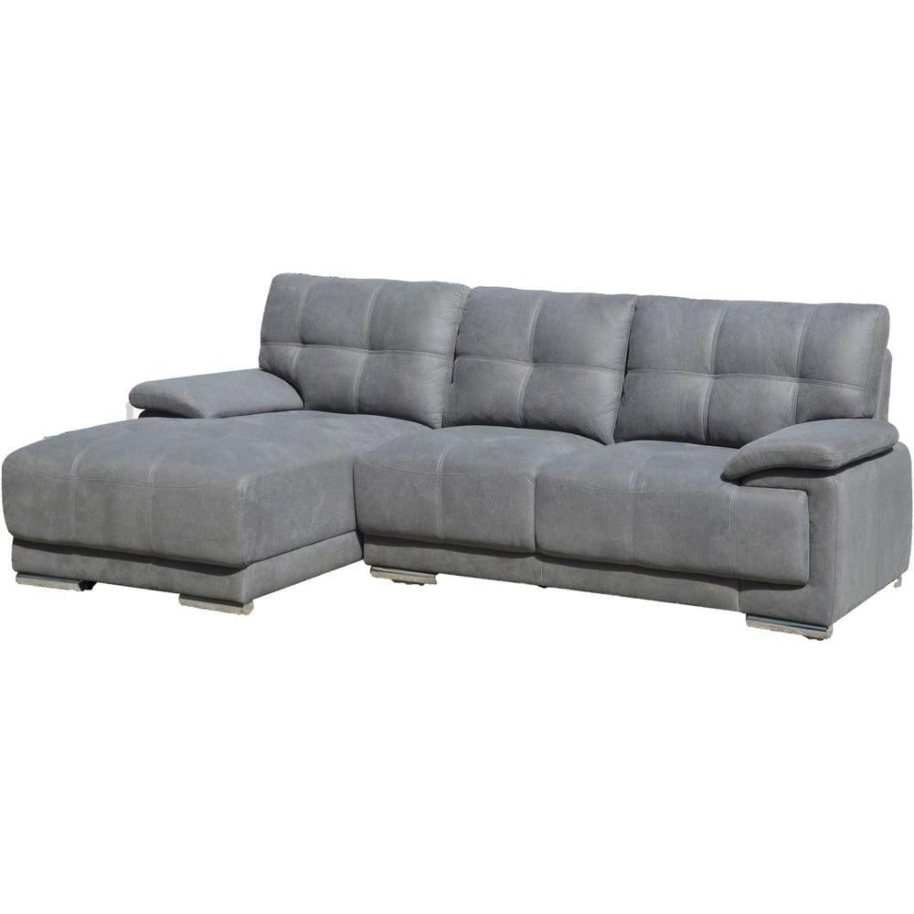Jacob Contemporary Tufted Stitch Sectional Sofa With Right Facing Regarding Most Recently Released Grey Couches With Chaise (Photo 8 of 15)