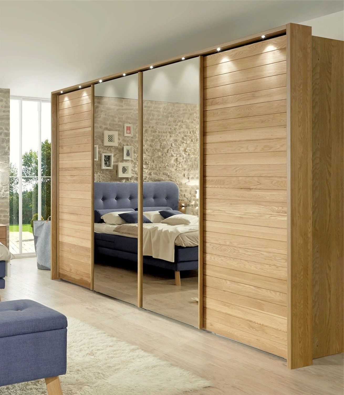 Jupiter By Stylform Semi Solid Oak And Glass Or Mirror Sliding Pertaining To Latest Oak Mirrored Wardrobes (View 1 of 15)