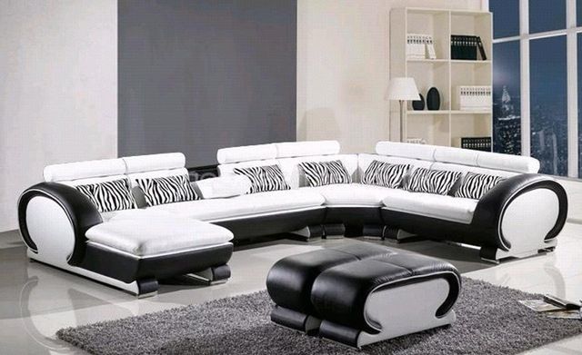 L Shaped Sofas Within Most Recent L Shaped Sofa Genuine Leather Corner Sofa With Ottoman Chaise (View 10 of 10)