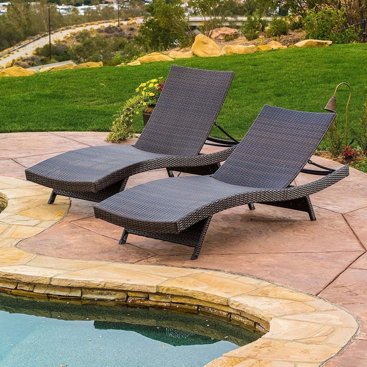 Lakeport Outdoor Adjustable Chaise Lounge Chairs Intended For Latest Amazon : Lakeport Outdoor Adjustable Chaise Lounge Chair (set (View 6 of 15)