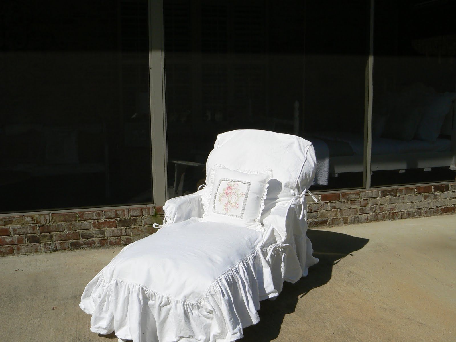 Latest A Well Loved Home: Creating A Shabby Chic Outdoor Patio For Indoor Chaise Lounge Slipcovers (View 11 of 15)