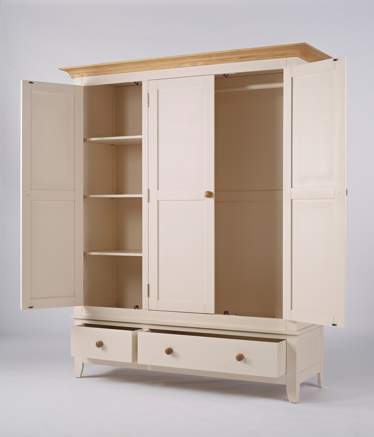 Latest Cream Triple Wardrobes For Cream Triple Wardrobe – Camden (Photo 11 of 15)