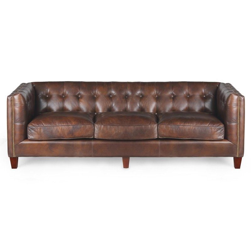 Latest Leather Chesterfield Sofas With Regard To Joseph Allen Carnegie Leather Chesterfield Sofa & Reviews (View 9 of 10)