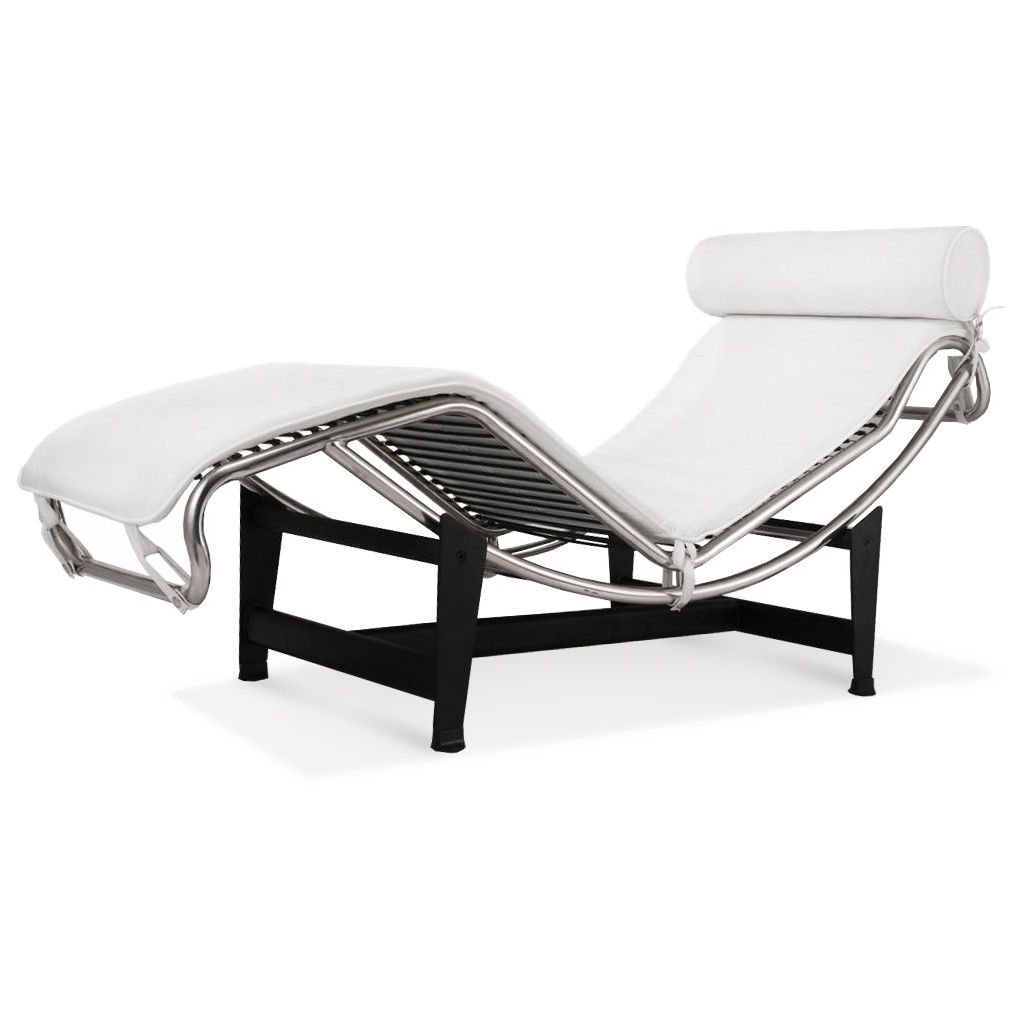 Le Corbusier La Chaise Chair Lc4 Chaise Lounge White Leather For 2018 White Leather Chaise Lounges (Photo 15 of 15)