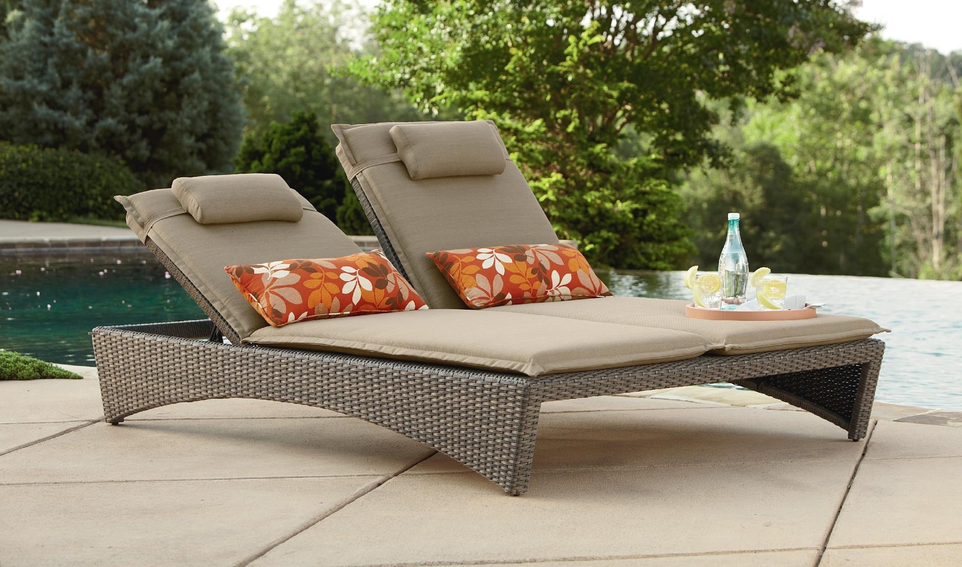 Lounge Chair : Grey Chaise Lounge Wicker Lounge Chair Chaise For Current Chaise Lounge Sets (View 5 of 15)