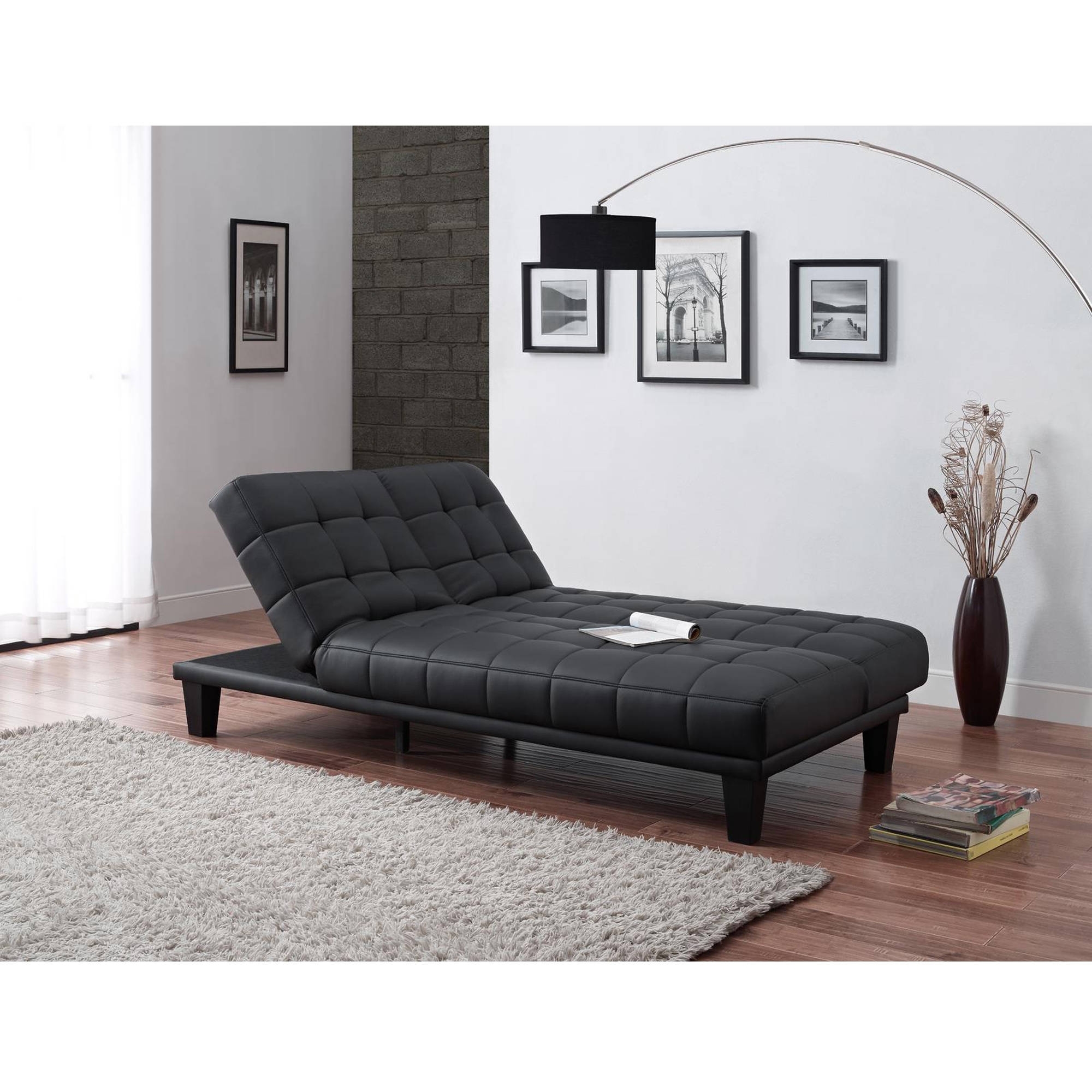 Metropolitan Futon Lounger, Multiple Colors – Walmart With 2017 Futons With Chaise Lounge (Photo 5 of 15)