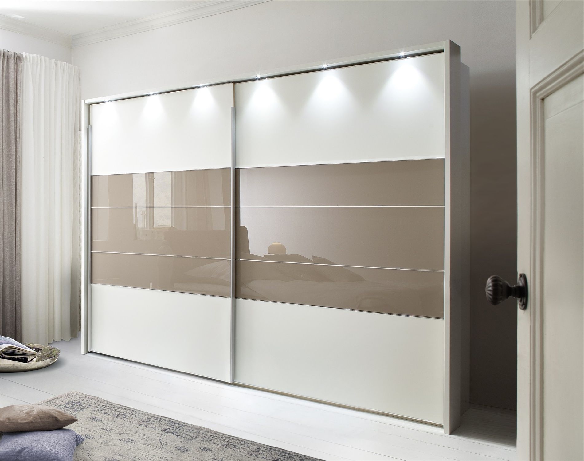 Mirror Design Ideas: Wood Glass Wardrobe With Mirror Sliding Doors Throughout Best And Newest Oak Mirrored Wardrobes (View 11 of 15)