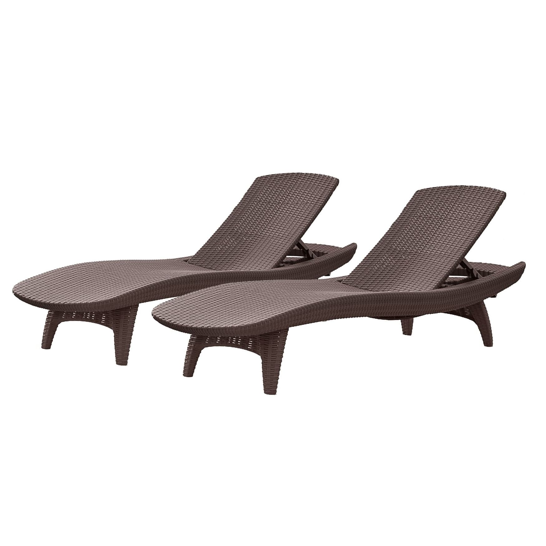 Most Current Keter Chaise Lounges For Keter Pacific All Weather Outdoor Patio Brown Chaise Lounge (set (Photo 5 of 15)