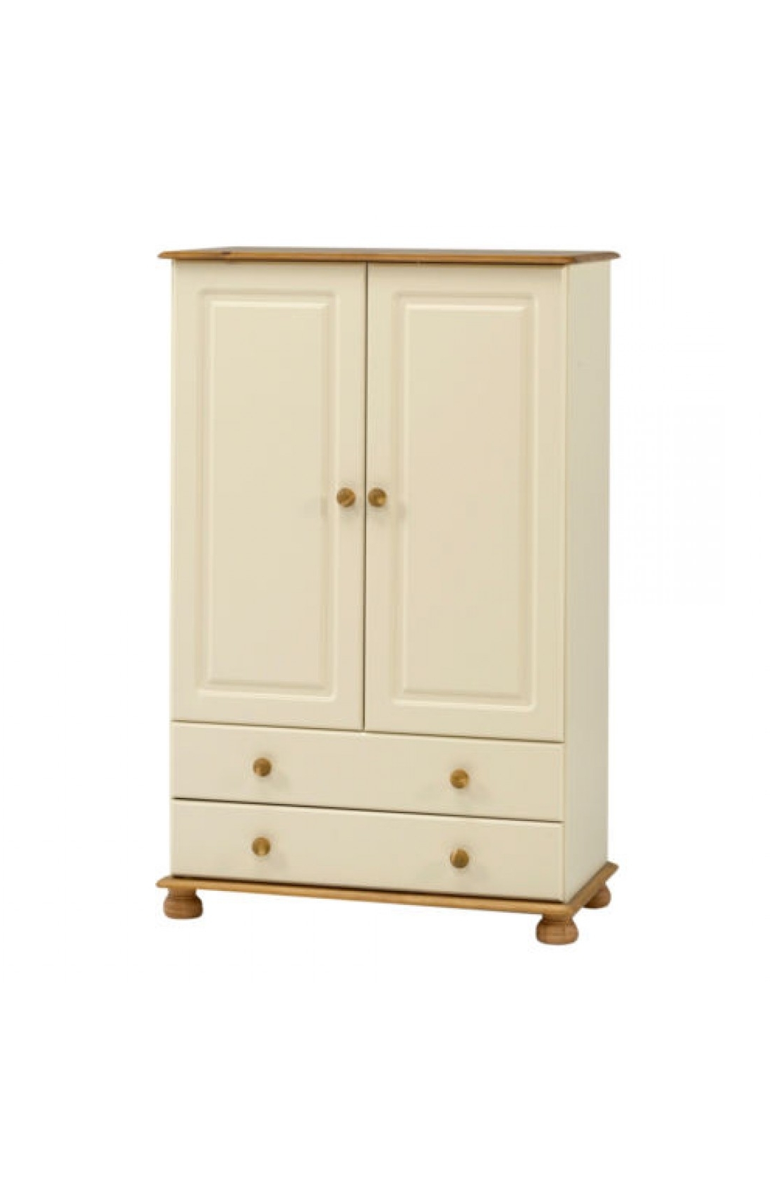 Most Current Richmond 2 Door 2 Drawer Short Low Tallboy Wardrobe – Cream & Pine Throughout Small Tallboy Wardrobes (Photo 1 of 15)