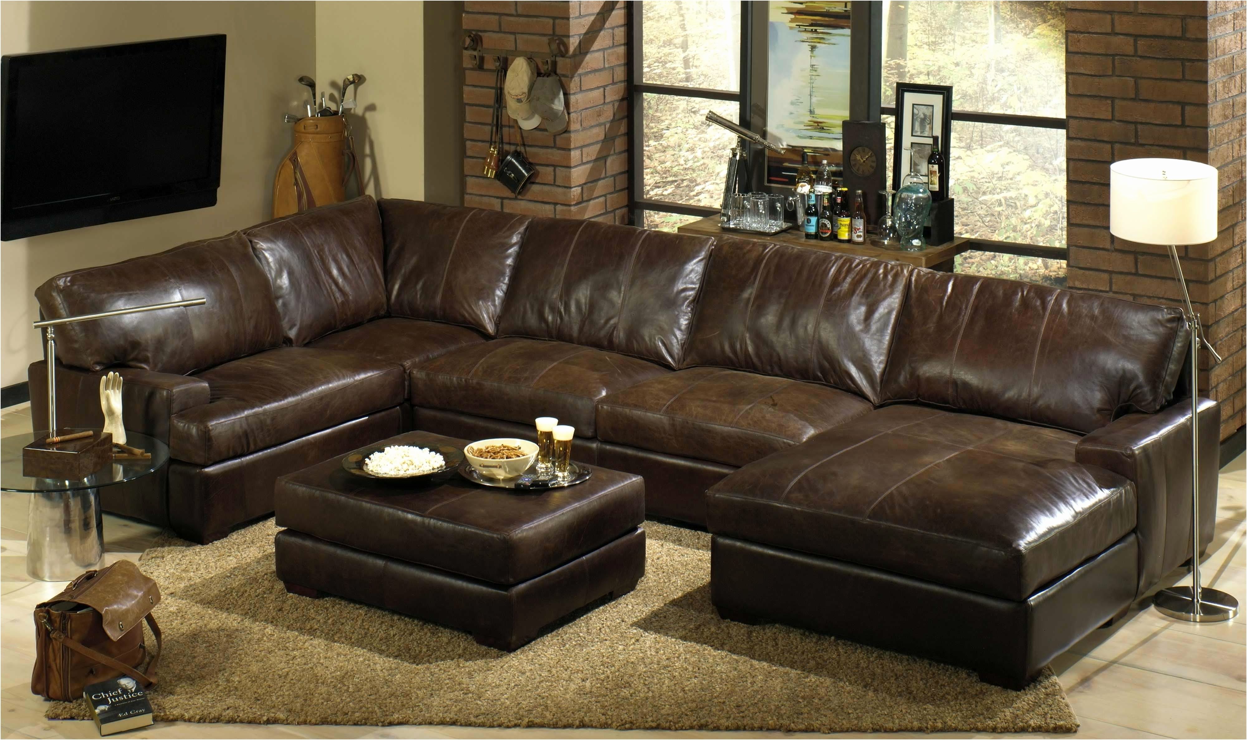 Most Popular Leather Couches With Chaise Regarding Double Chaise Loveseat Leather Loveseat With Chaise Large (View 9 of 15)