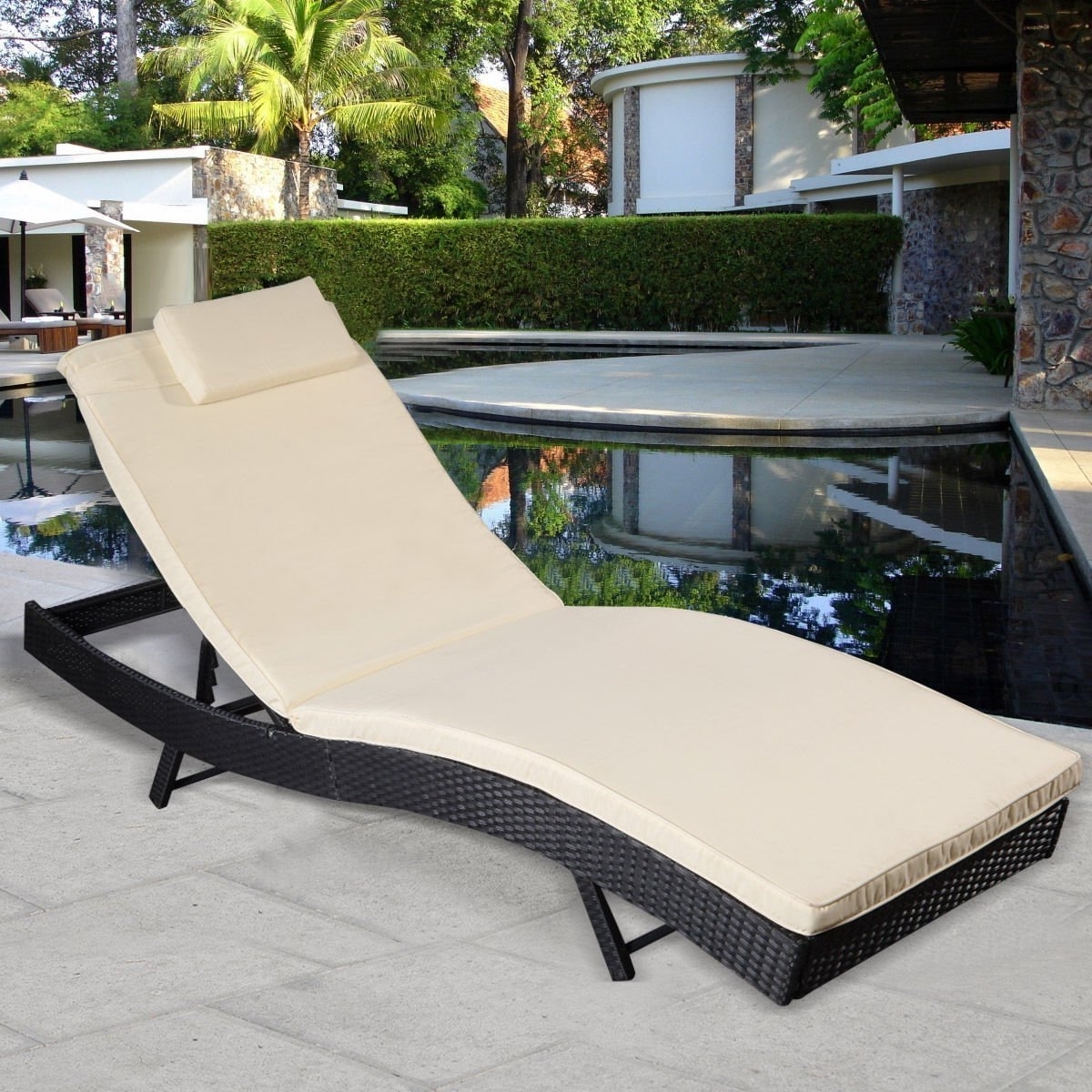 Most Recent Chaise Lounge Chairs Made In Usa Intended For Amazon: Giantex Adjustable Pool Chaise Lounge Chair Outdoor (Photo 12 of 15)