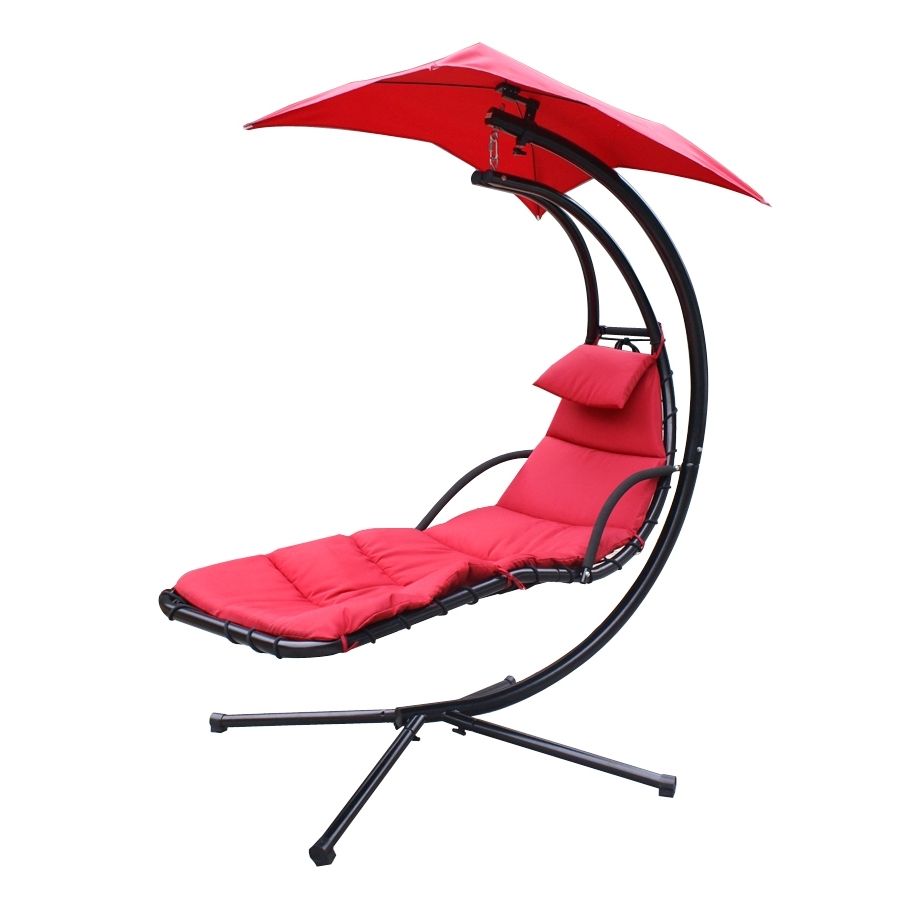 Most Recent Chaise Lounger Hanging Chair Arc Stand Air Porch Swing Hammock In Hanging Chaise Lounge Chairs (View 15 of 15)