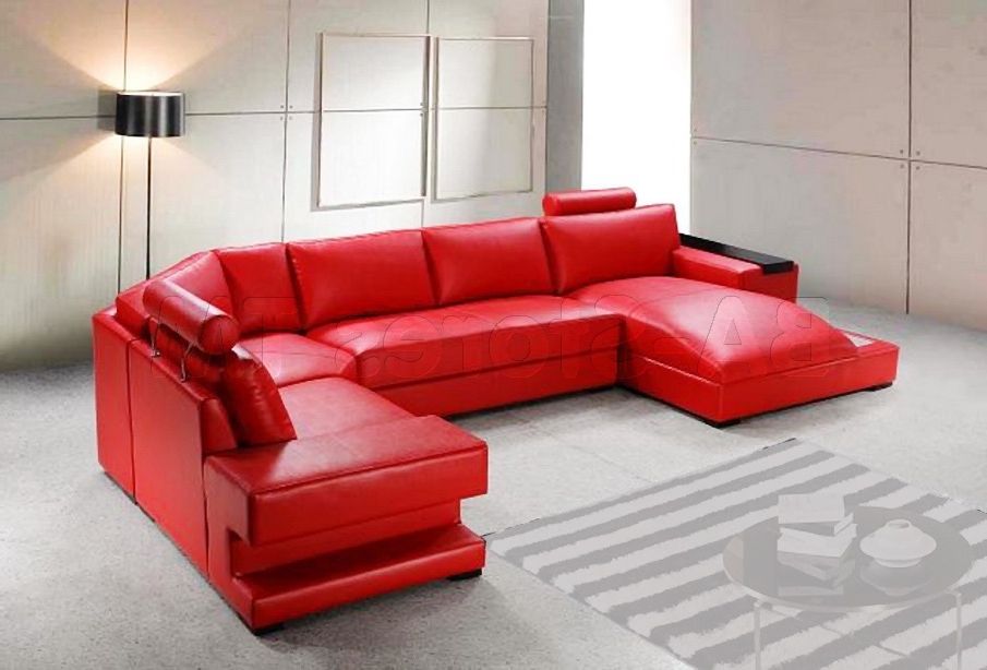 Most Recent Red Leather Sectional Sofas With Recliners With Regard To Sofa Beds Design: Fascinating Unique Red Sectional Sofa With (View 1 of 10)