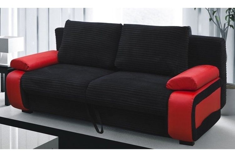 Most Recent Victor Fabric Sofa Bed Red & Black Regarding Red And Black Sofas (View 2 of 10)