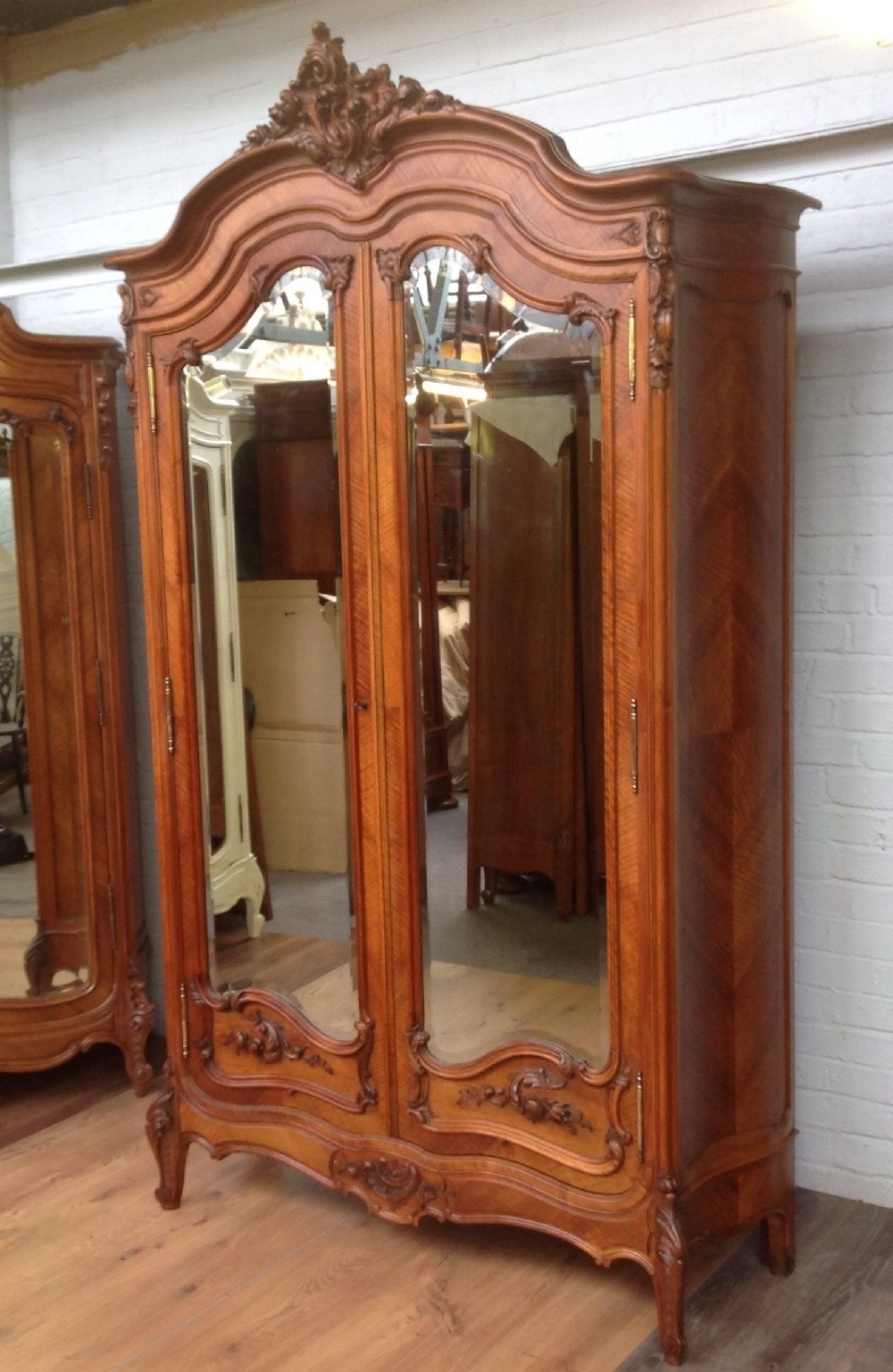 Most Recently Released Antique French Walnut Armoire With Carved Doors. (Photo 1 of 15)