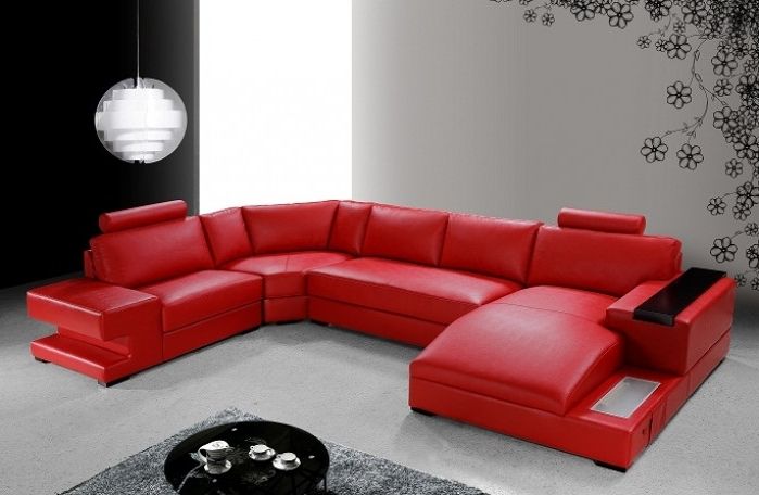 Featured Photo of Top 10 of Red Leather Couches