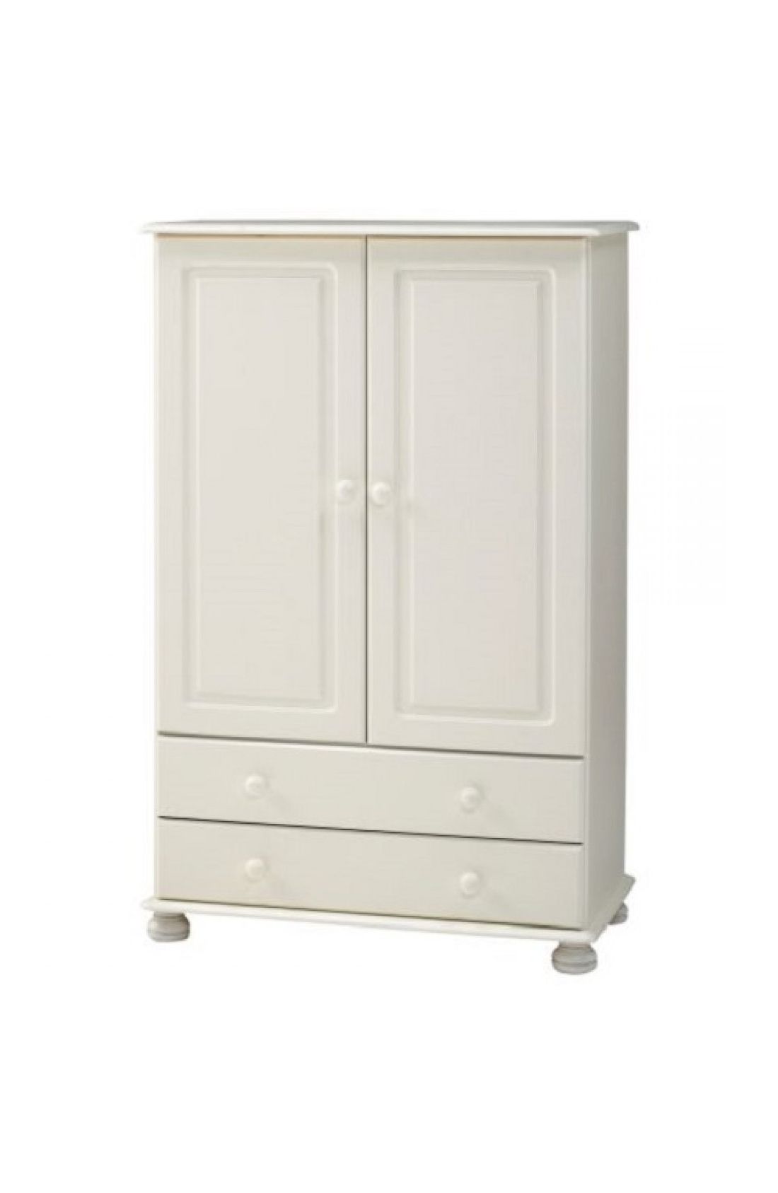 Most Recently Released Small Wardrobes For Richmond 2 Door 2 Drawer Short Low Tallboy Wardrobe – White (View 2 of 15)