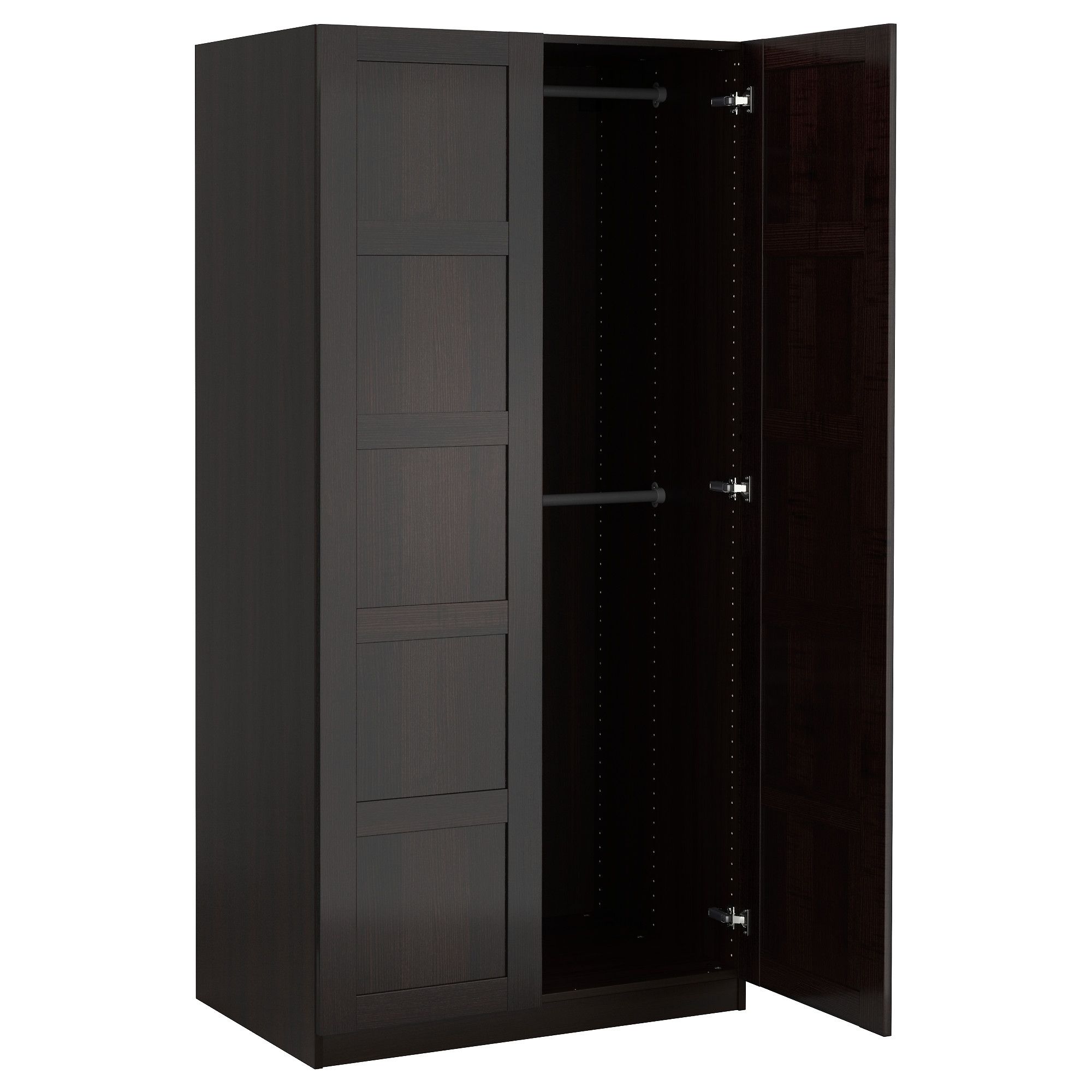 Most Up To Date Black Wood Wardrobes Regarding Pax Wardrobe Black Brown/bergsbo Black Brown 100x60x201 Cm – Ikea (View 3 of 15)