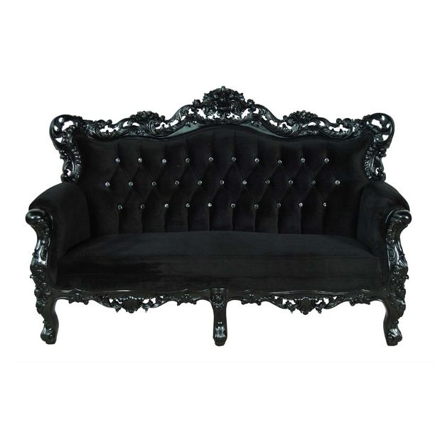 Most Up To Date Gothic Sofas For Belle De Fleur Sofa Black (View 1 of 10)