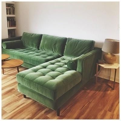 Most Up To Date Sven Grass Green Left Sectional Sofa – Sectionals – Article Within Green Sectional Sofas (View 5 of 10)
