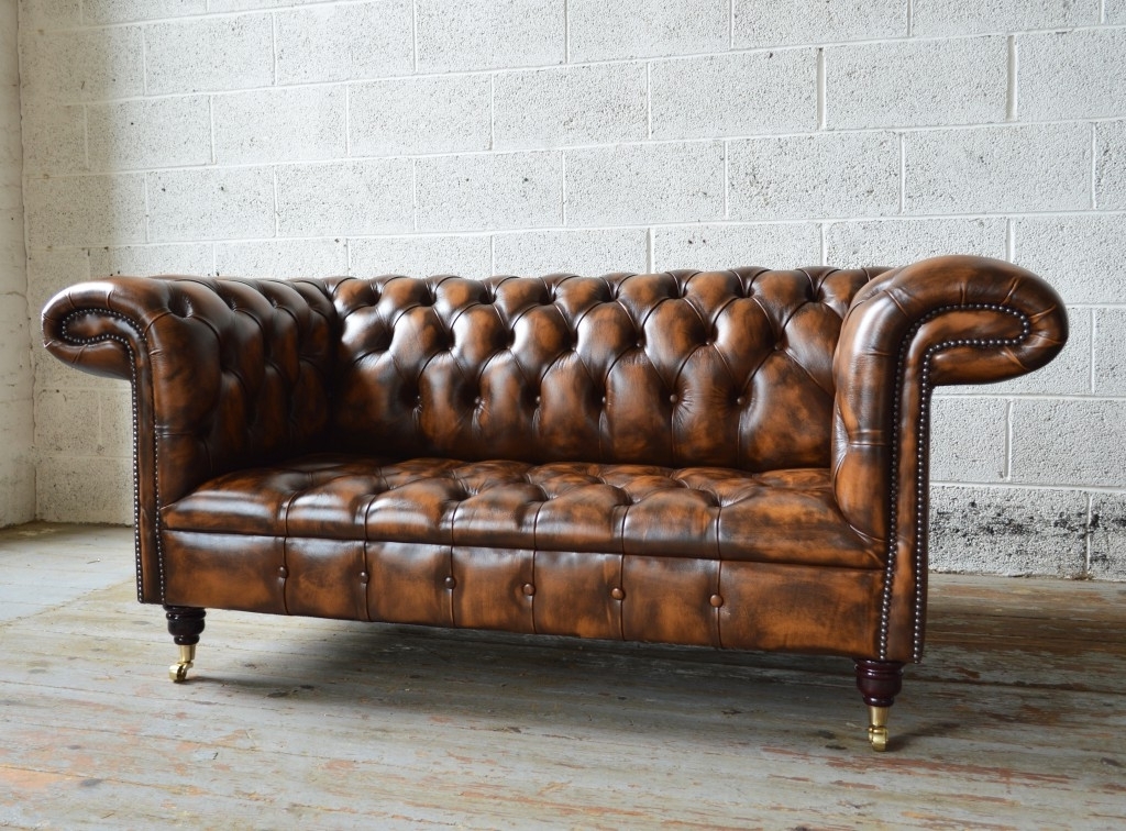 Newest Beautiful Brown Leather Chesterfield Sofa 71 In Home Kitchen In Leather Chesterfield Sofas (View 2 of 10)