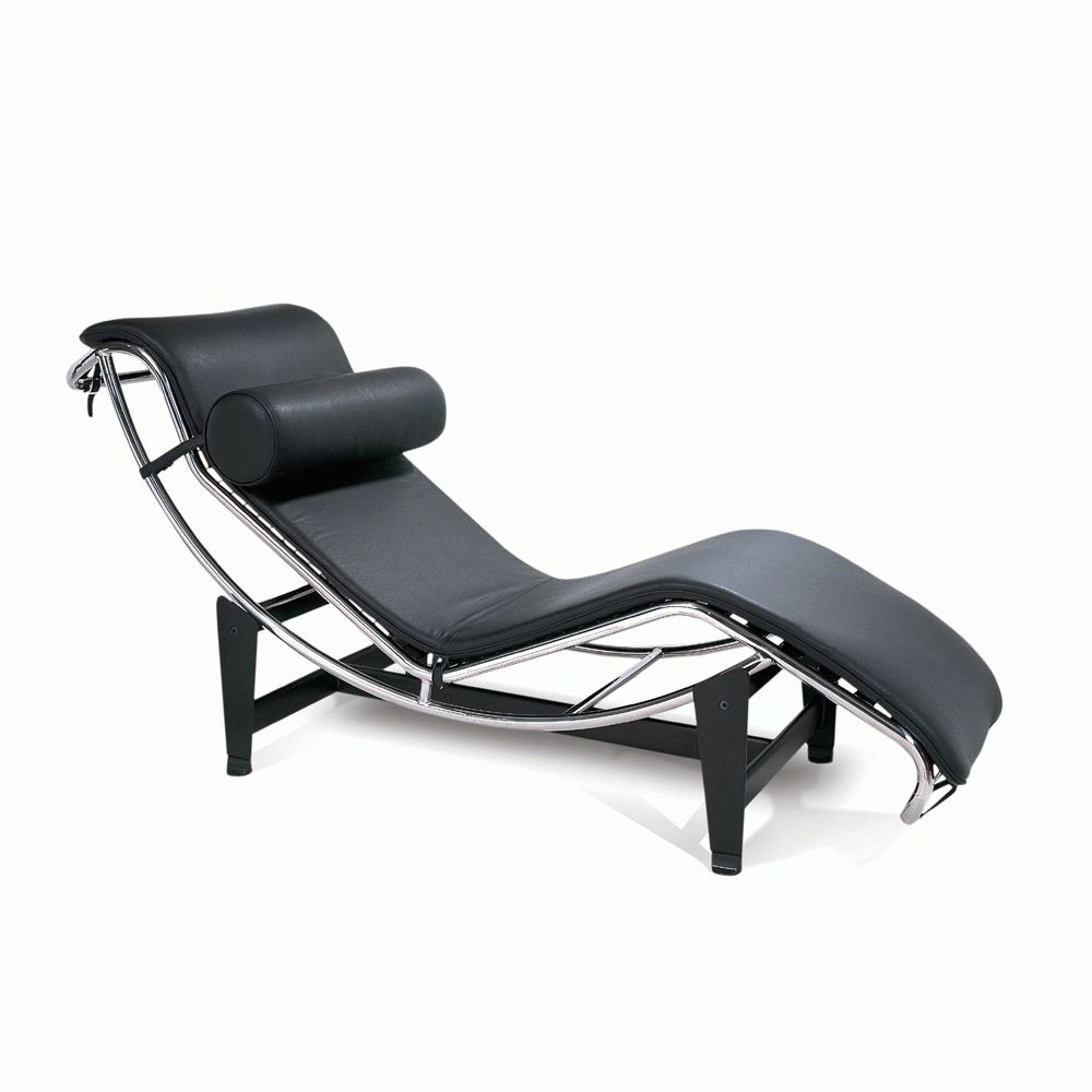 Newest Brown Chaise Lounge Chair By Le Corbusier Throughout Le Corbusier Style Chaise – Black Leather Chaise Lounge (View 6 of 15)