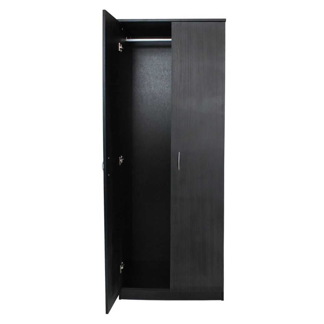 Newest Devoted2home Budget Bedroom Furniture With 2 Door Wardrobe, Wood Regarding Black Wardrobes With Drawers (View 10 of 15)