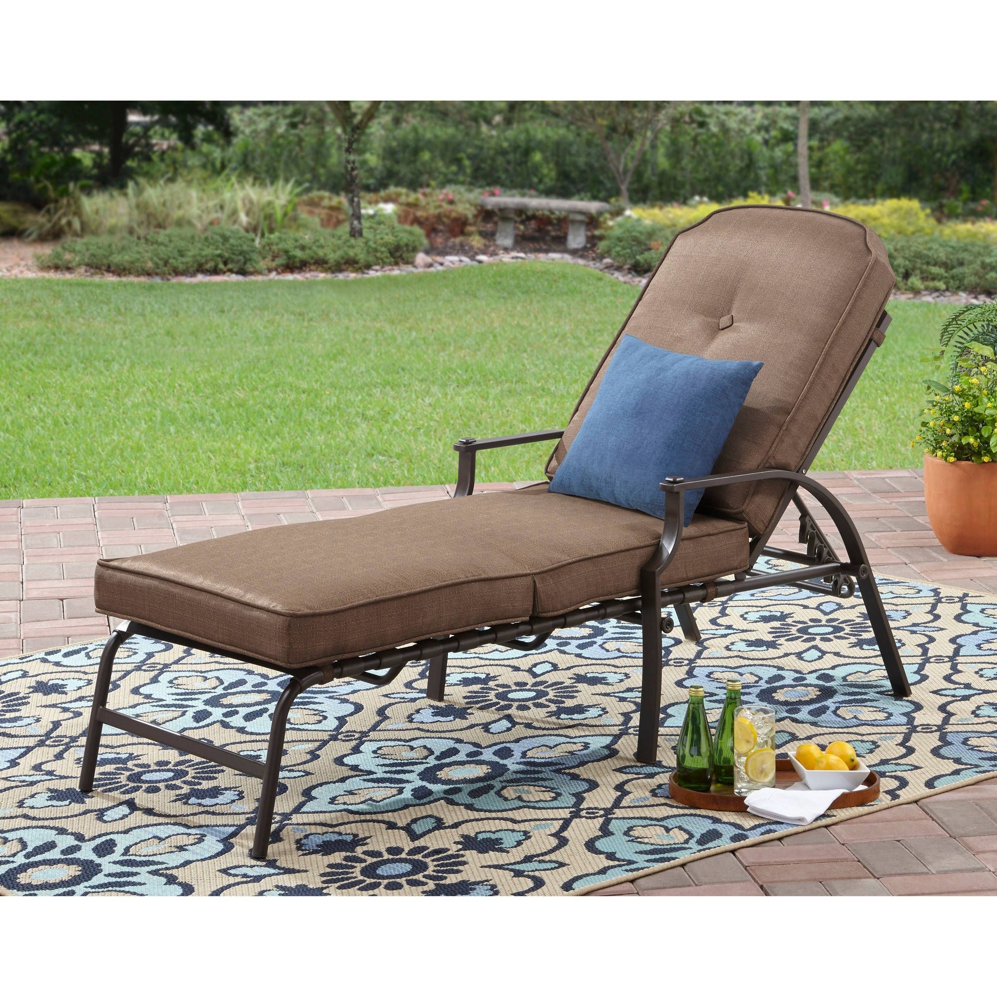 Newest Walmart Chaise Lounge Chairs With Regard To Mainstays Wentworth Chaise Lounge – Walmart (View 12 of 15)