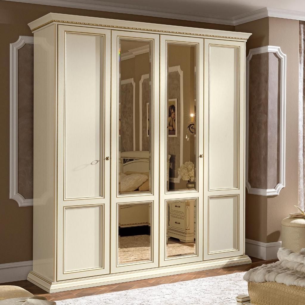Ornate Wardrobes Regarding Most Recently Released Treviso Ornate Ivory Ash Wood 4 Door Wardrobe : F D Interiors Ltd (Photo 6 of 15)