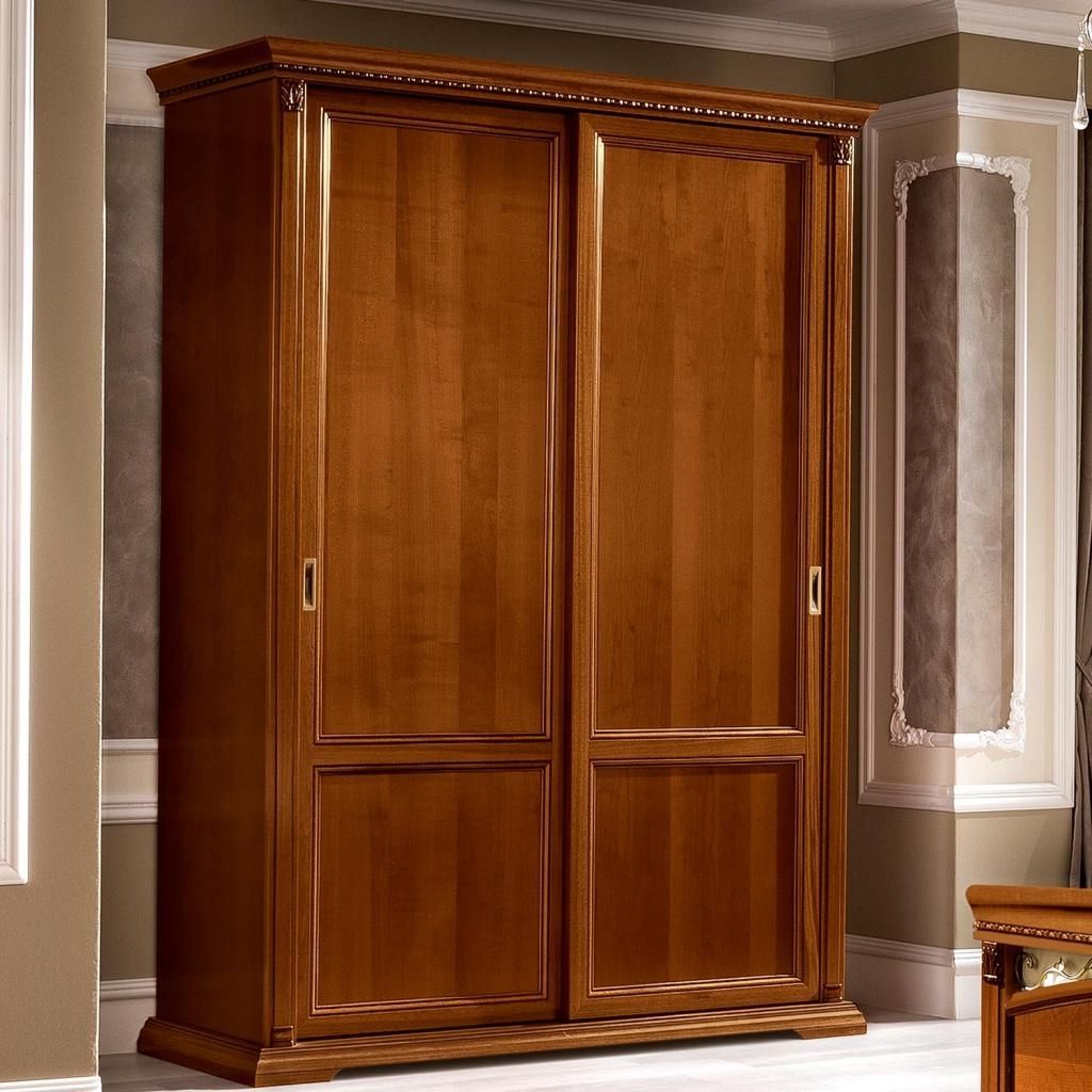 Ornate Wardrobes With Current Treviso Ornate Cherry Wood 2 Door Sliding Wardrobe : F D Interiors Ltd (View 8 of 15)