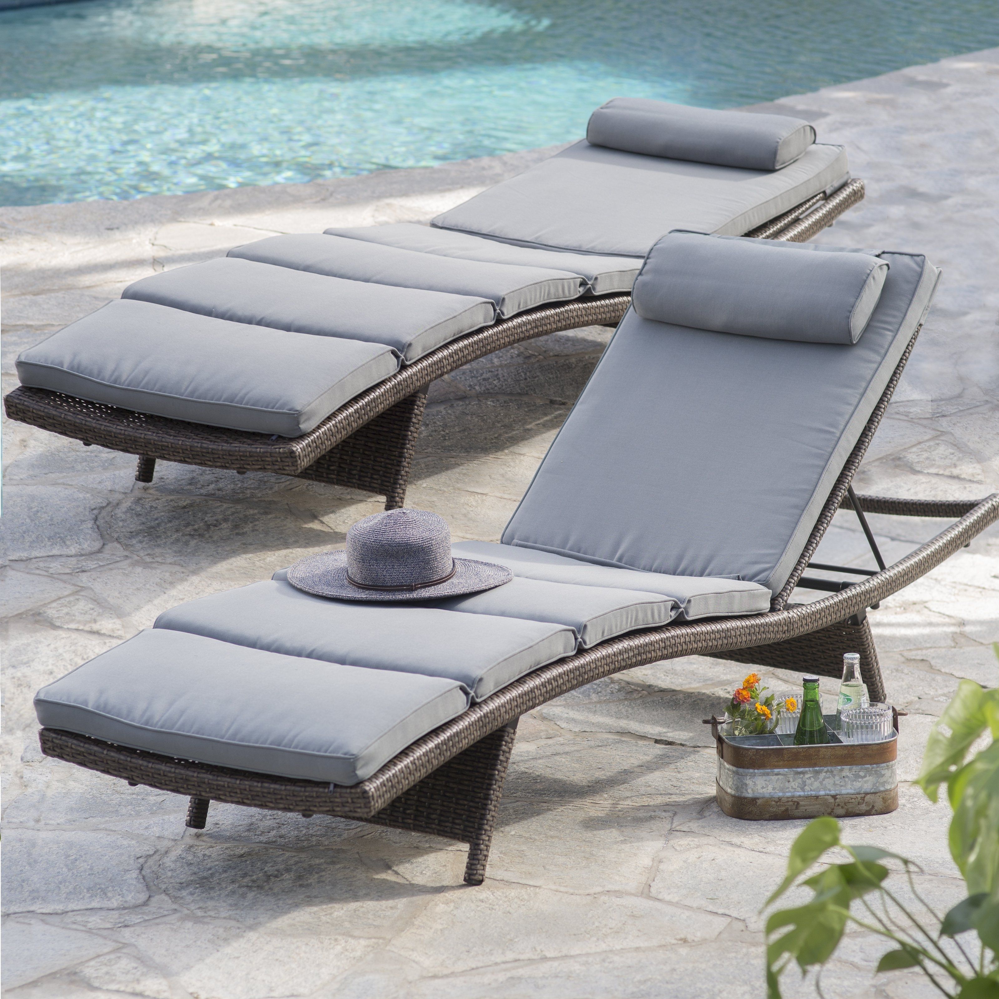 Outdoor Chaises Within Current Coral Coast Del Rey Padded Sling Chaise Lounges – Set Of  (View 9 of 15)