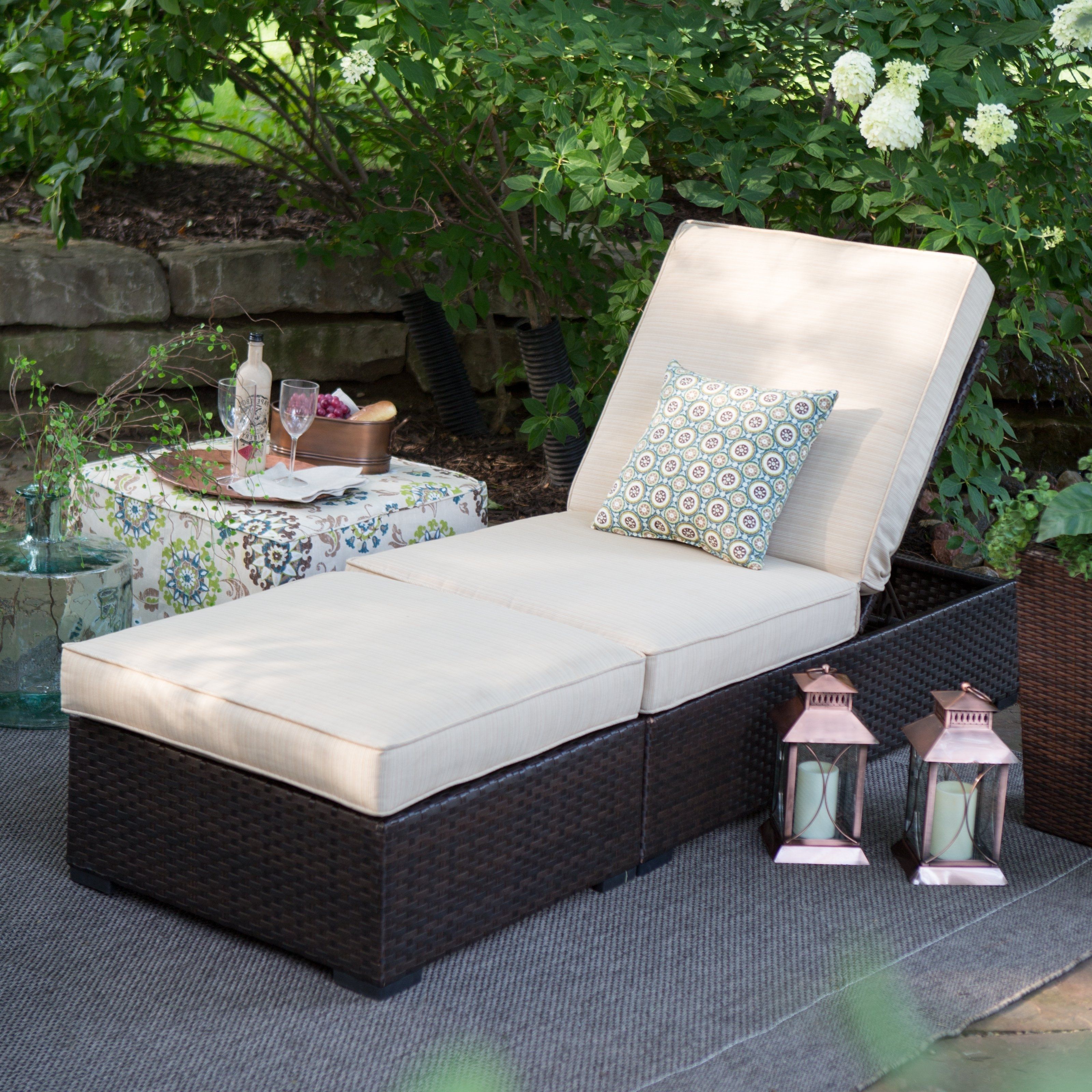 Outdoor Wicker Chaise Lounges In Recent Belham Living Marcella Wide Wicker Chaise Lounge With Ottoman (View 6 of 15)