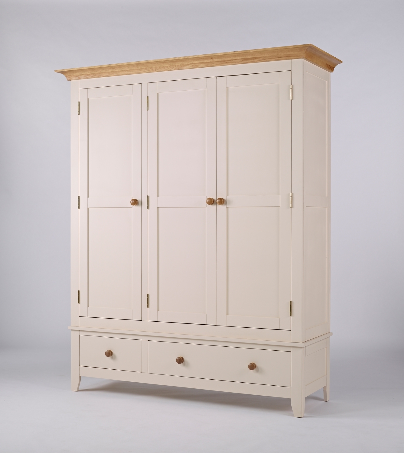 Painted Triple Wardrobes With Best And Newest Camden Painted Pine & Ash Triple Wardrobe With Drawers (Photo 13 of 15)