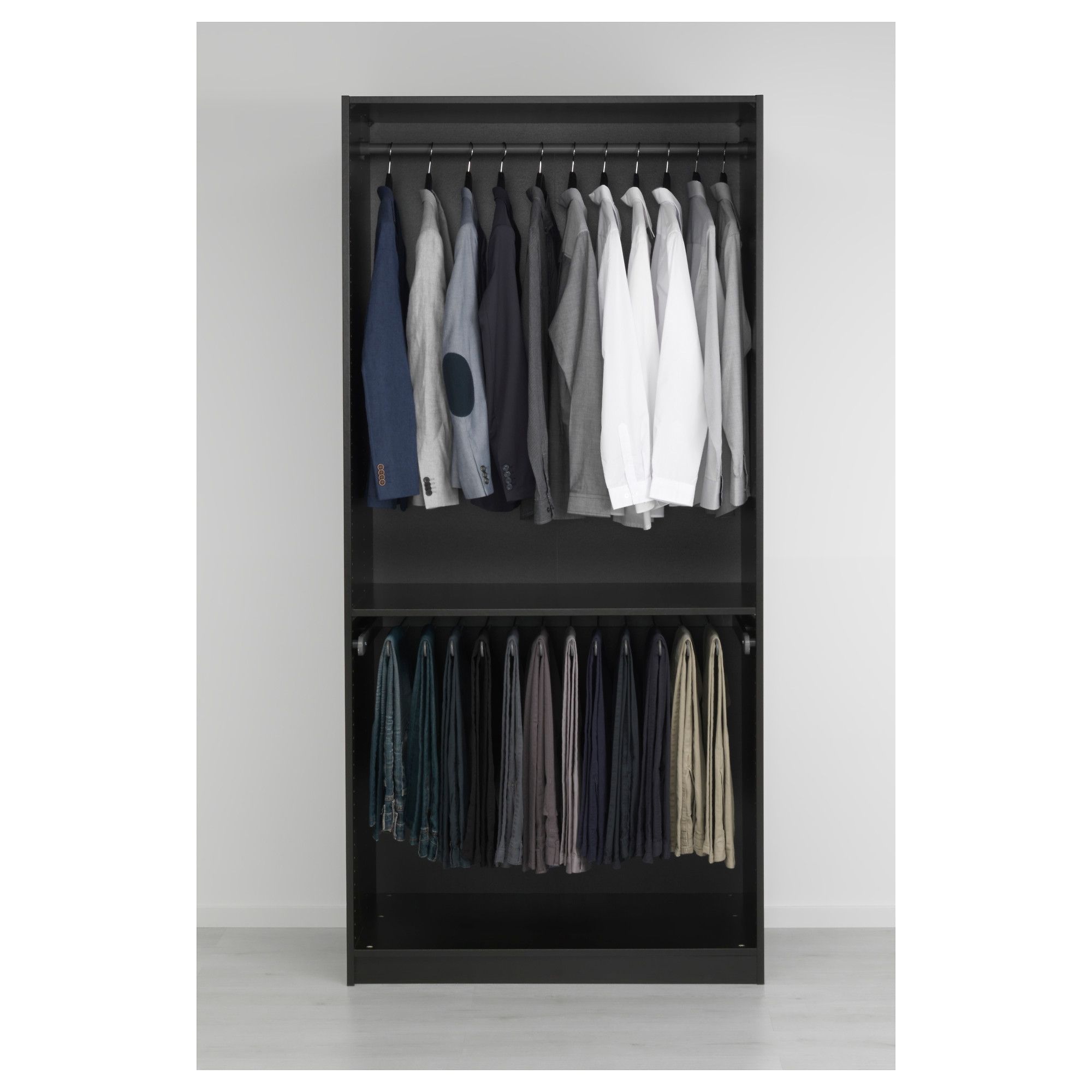 Pax Wardrobe Black Brown/vikedal Mirror Glass 100x60x201 Cm – Ikea With Regard To Well Known Single Black Wardrobes (View 9 of 15)
