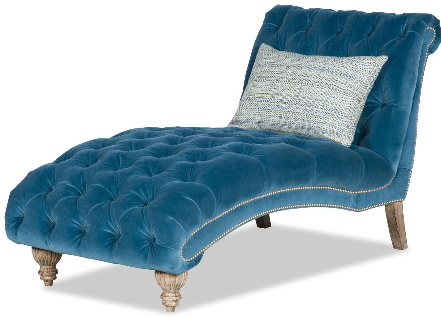 Peacock Blue Chaise Lounge For Trendy Velvet Chaise Lounges (View 10 of 15)
