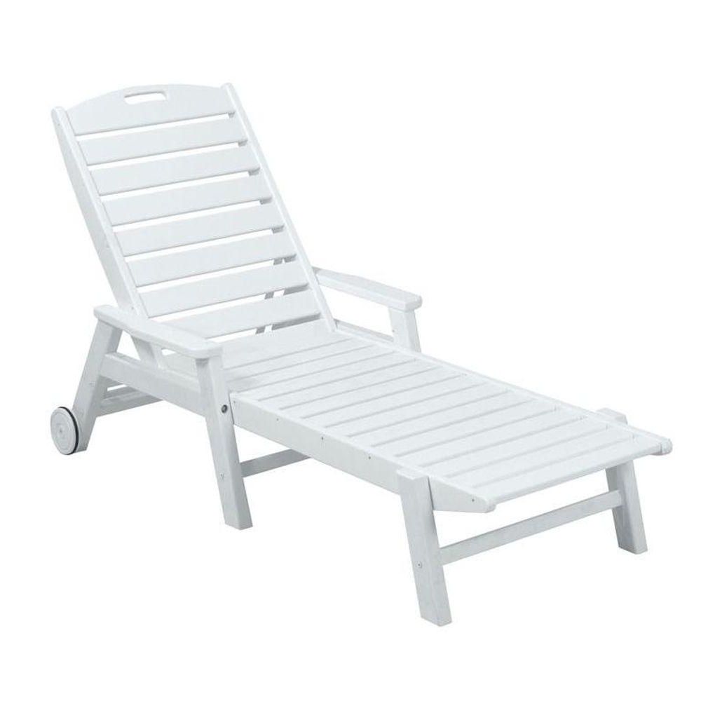 Polywood Nautical Slate Grey Wheeled Plastic Outdoor Patio Chaise Intended For Most Recently Released Plastic Chaise Lounges (View 9 of 15)