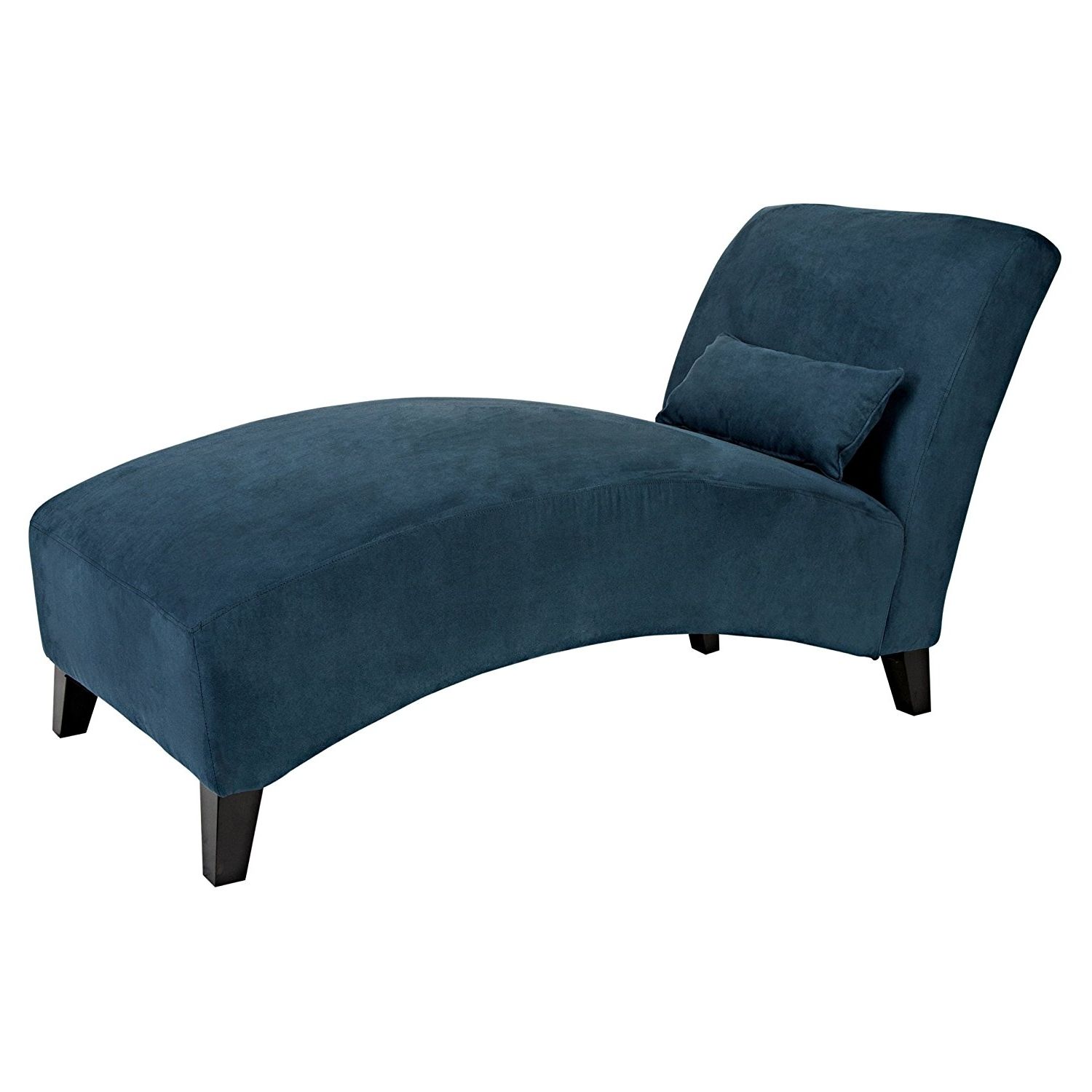 Popular Blue Chaise Lounges Regarding Amazon: Handy Living Cara Chaise In Dark Blue Microfiber (View 8 of 15)