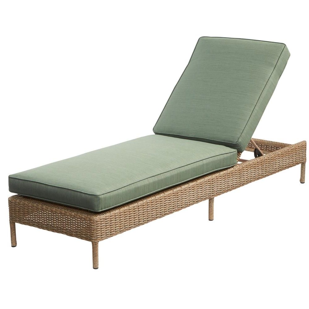 Popular Chaise Lounges For Patio With Hampton Bay Lemon Grove Wicker Outdoor Chaise Lounge With Surplus (View 8 of 15)