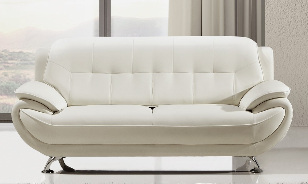 Popular Off White Leather Sofas Regarding Decorating Soft Leather Sofa Set White Settee Loveseat White (Photo 3 of 10)