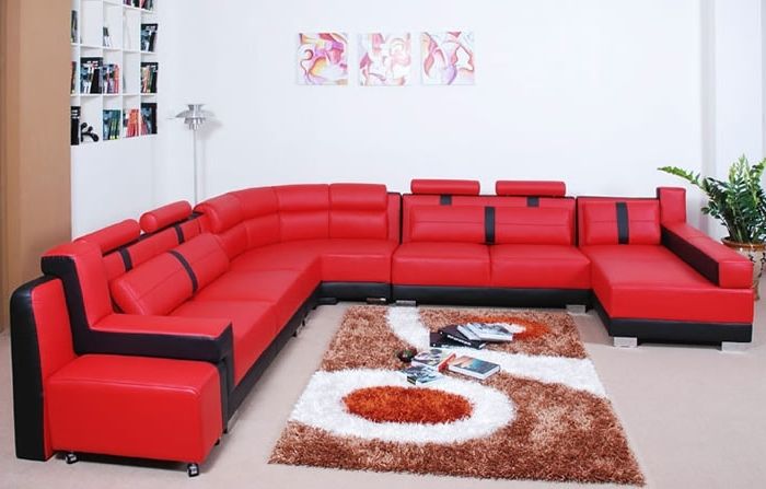Popular Red Black Sectional Sofas Pertaining To Sofa Beds Design: Simple Traditional Red And Black Sectional Sofa (View 4 of 10)
