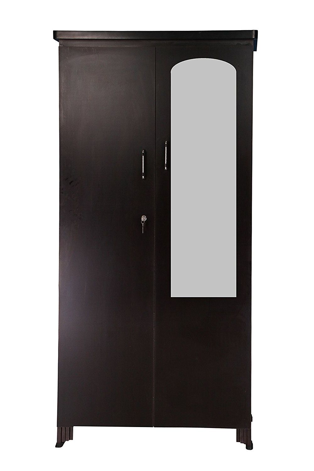 Preferred Generic Double Door Wardrobe With Mirror And Drawers In Dark Inside One Door Wardrobes With Mirror (View 12 of 15)