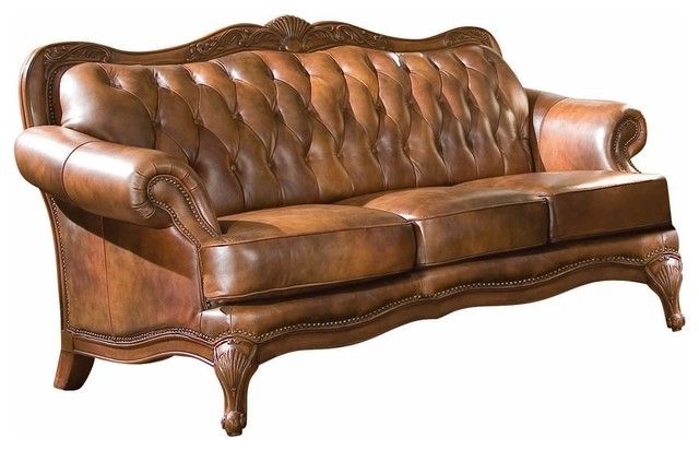 Preferred Latest Traditional Leather Sofas Coaster Victoria Leather Sofa With Victorian Leather Sofas (View 8 of 10)