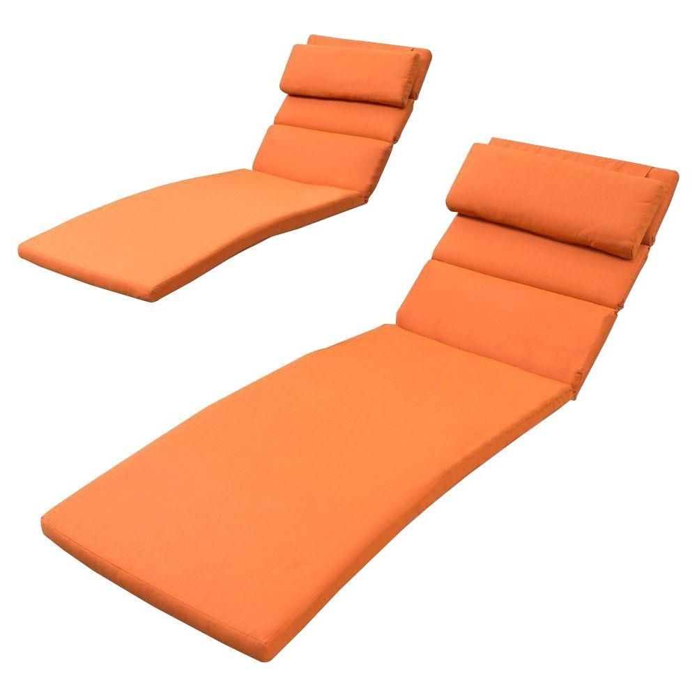Preferred Rst Brands Tikka Orange Outdoor Chaise Lounge Cushions (set Of 2 Intended For Outdoor Chaise Lounge Cushions (View 1 of 15)