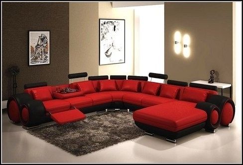 Preferred U Shaped Sectional Sofa With Recliners Sofa Home Furniture Regarding Red Leather Sectional Sofas With Recliners (View 4 of 10)