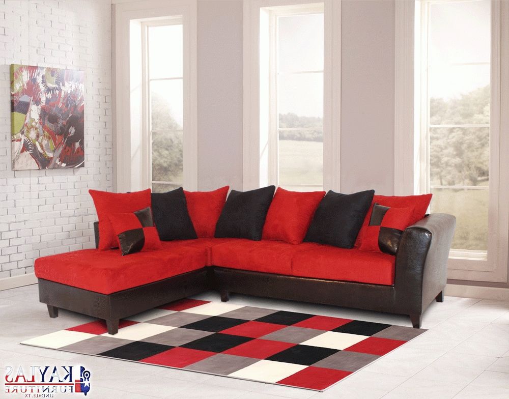 Red Black Sectional Sofas In 2017 Kaylasfurniture (Photo 3 of 10)